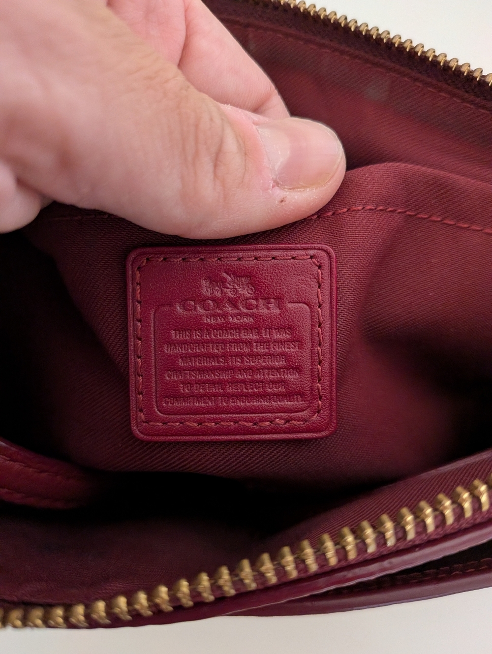 Coach Pebble Leather Deep Red Crossbody Bag - Picture 6 of 6